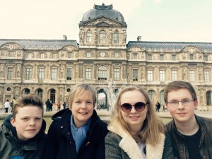 The Louvre with John, Mum and Joe